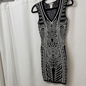 Jealous Tomato Black and White Geometric Mini Dress